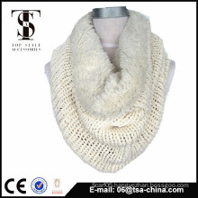 Acrylic with fur fashion lady neck scarf types fur loop scarf